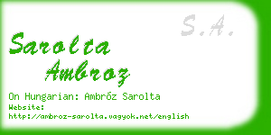 sarolta ambroz business card